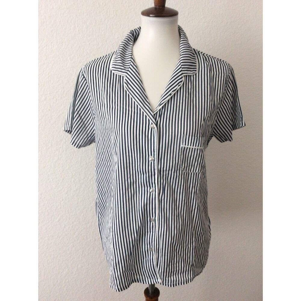 Splendid Sleepwear Top Button Down Striped Pajama Top